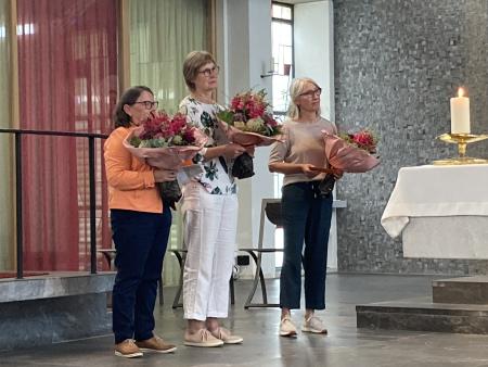 Astrid, Marlis, Claire (vlnr)